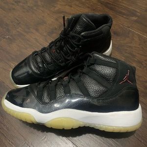 Air Jordan 11 Retro 72-10 Black Bred basketball size 8.5 women shoes high
